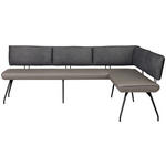 ECKBANK 255/205 cm  in Anthrazit  - Anthrazit/Schwarz, Design, Textil/Metall (255/205cm) - Moderano