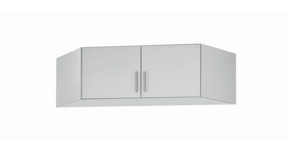 AUFSATZSCHRANK 117/39/117 cm   - Weiß Hochglanz/Alufarben, Design, Holzwerkstoff/Kunststoff (117/39/117cm) - Carryhome