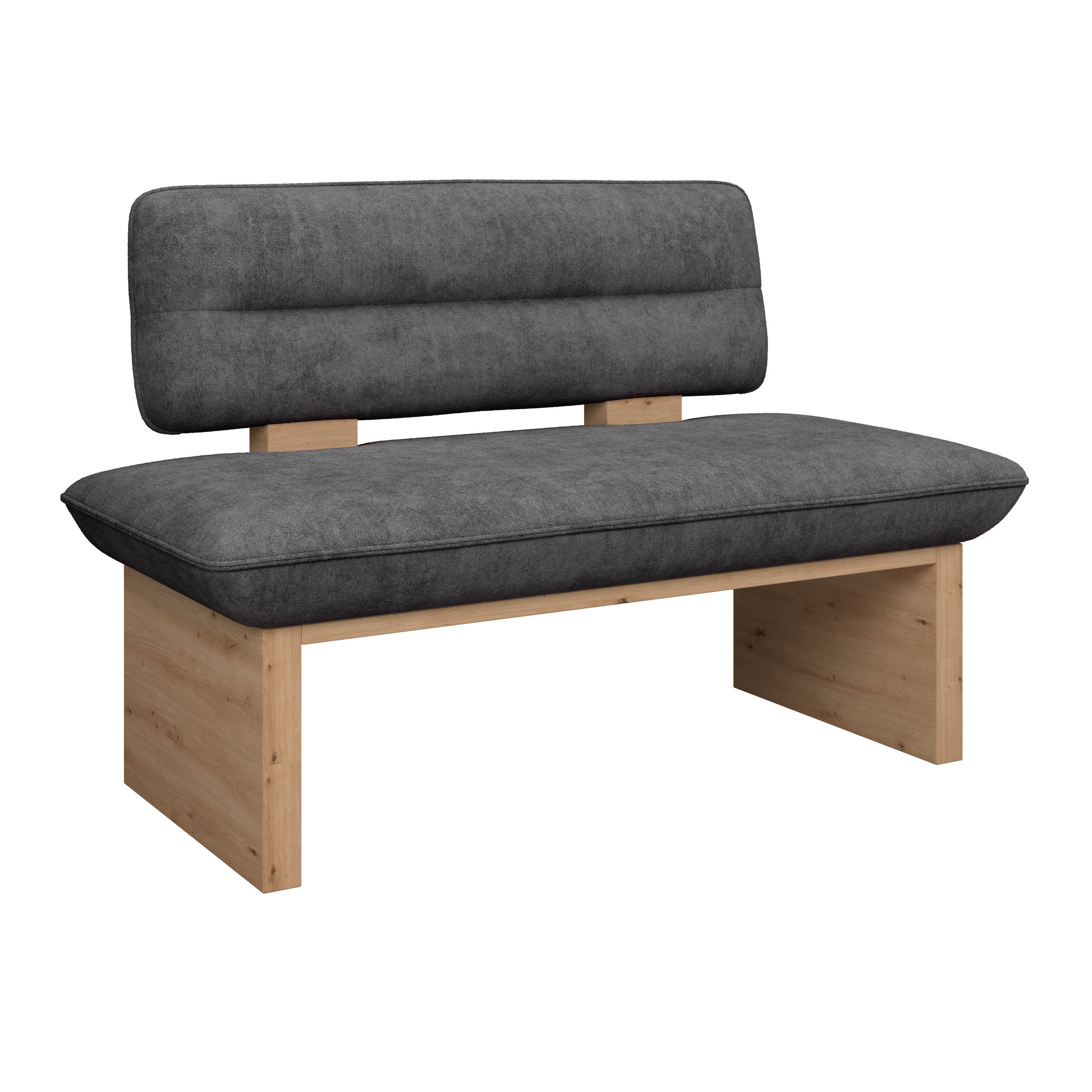 SITZBANK 140/87/67 cm Webstoff Schwarz  - Eichefarben/Schwarz, KONVENTIONELL, Textil (140/87/67cm) - James Wood