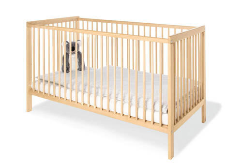 GITTERBETT PINOLINO HANNA 124/64/85 cm  - Buchefarben, Natur, Holz (124/64/85cm) - Pinolino