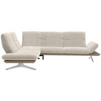 ECKSOFA in Flachgewebe Greige, Graubraun  209/277 cm  - Edelstahlfarben/Greige, Design, Textil/Metall (209/277cm) - Koinor