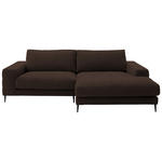 ECKSOFA - Dunkelbraun/Schwarz, Design, Textil/Metall (253/177cm) - Dieter Knoll