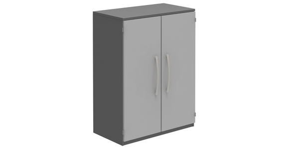 AKTENSCHRANK Anthrazit, Hellgrau  - Anthrazit/Hellgrau, KONVENTIONELL, Holzwerkstoff (80/111,7/43cm) - Moderano