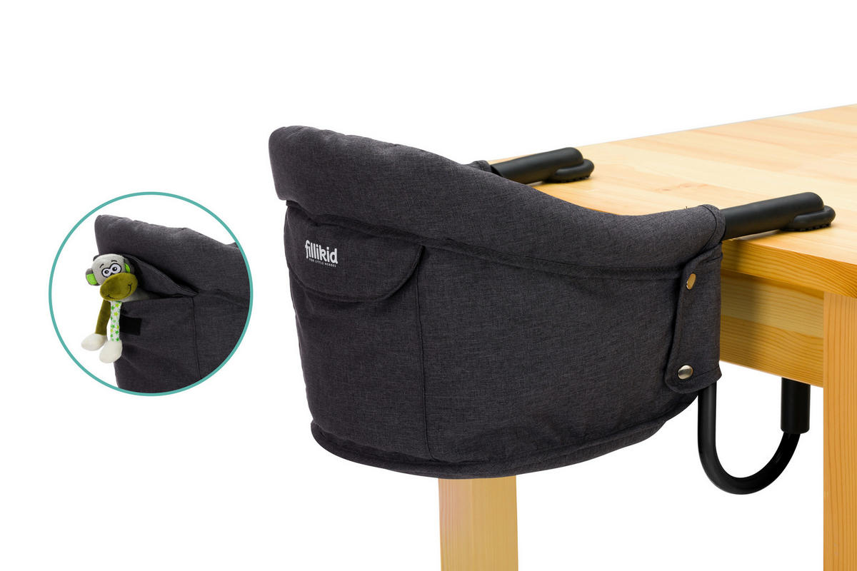 SEDADLO K STOLU,  - čierna/tmavosivá, Basics, kov/textil (45/36/30cm) - Fillikid