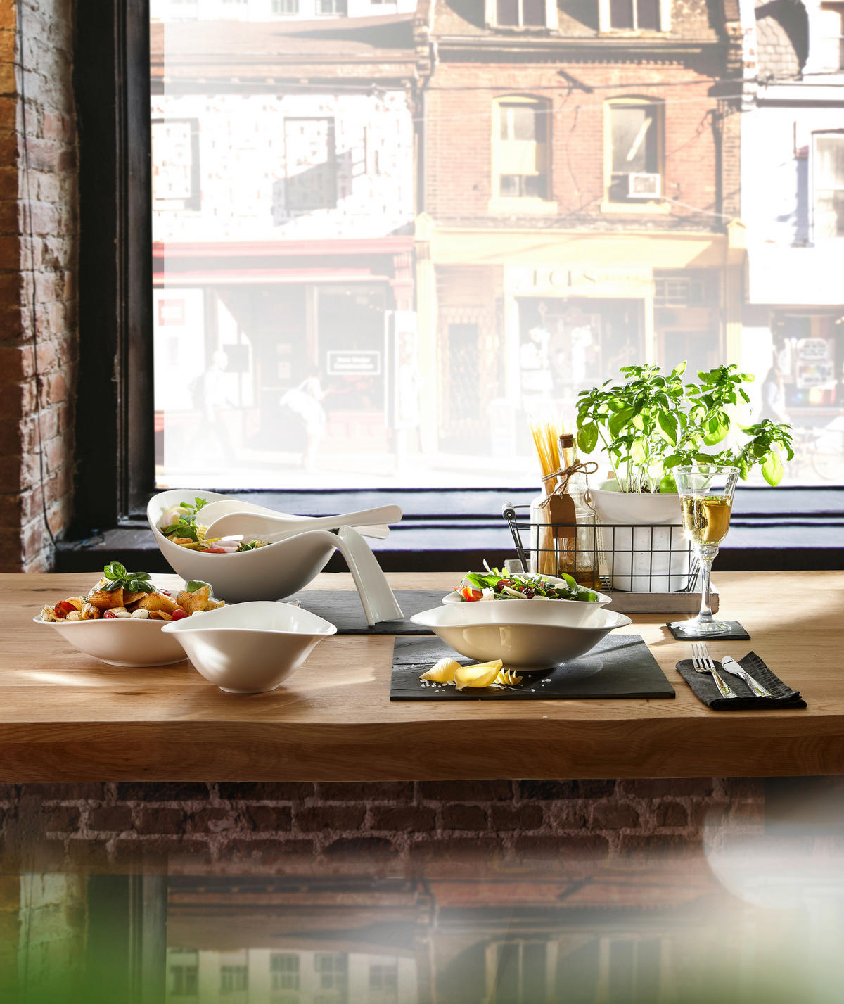 SALATSET  Dune Vapiano 2-teilig  - Creme, Design, Keramik (21/17cm) - Villeroy & Boch