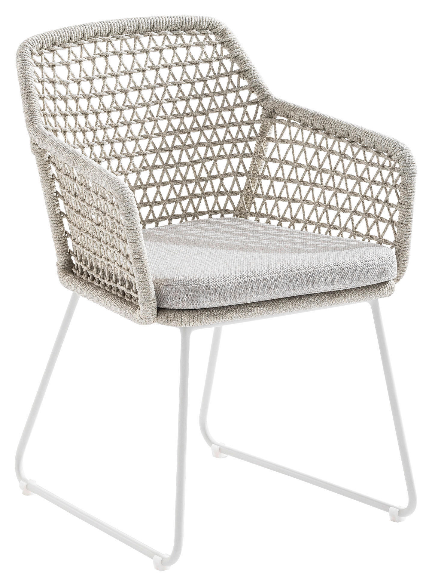 ARMLEHNSTUHL   Textilgeflecht  - Taupe/Beige, Design, Textil/Metall (60/86/63cm)