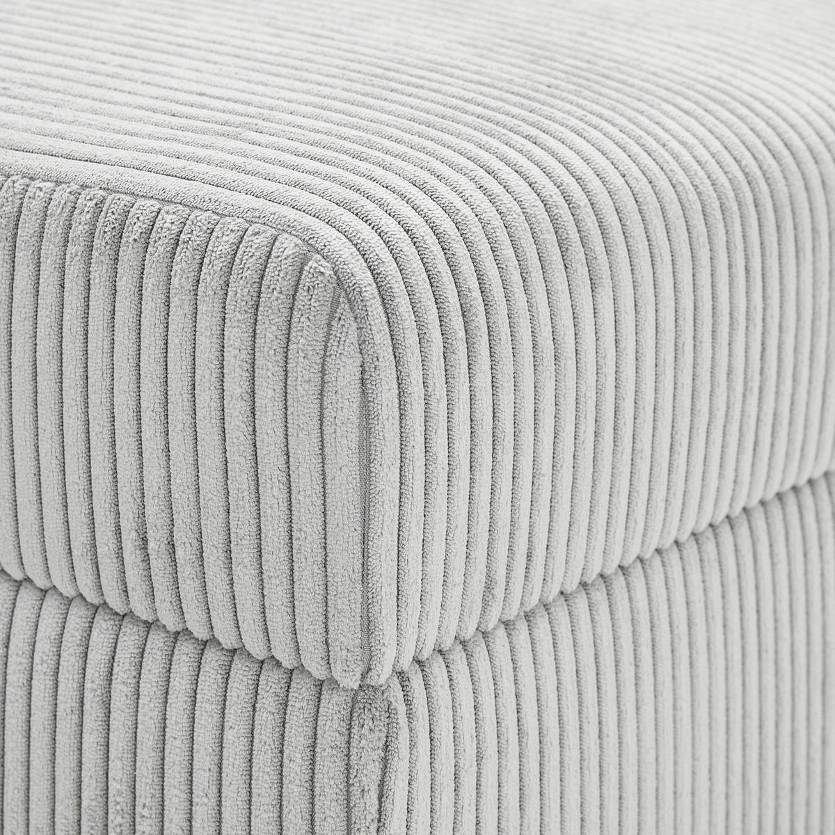 ECKSOFA in Cord Hellgrau  - Hellgrau/Schwarz, KONVENTIONELL, Kunststoff/Textil (218/155cm) - Ti'me
