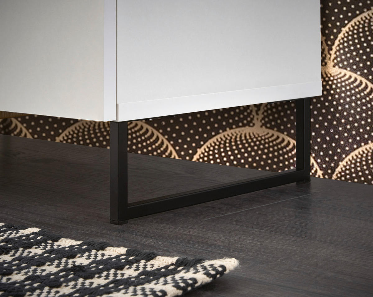 MIDISCHRANK 60/119/35 cm  - Eichefarben/Schwarz, LIFESTYLE, Holzwerkstoff/Kunststoff (60/119/35cm) - home24