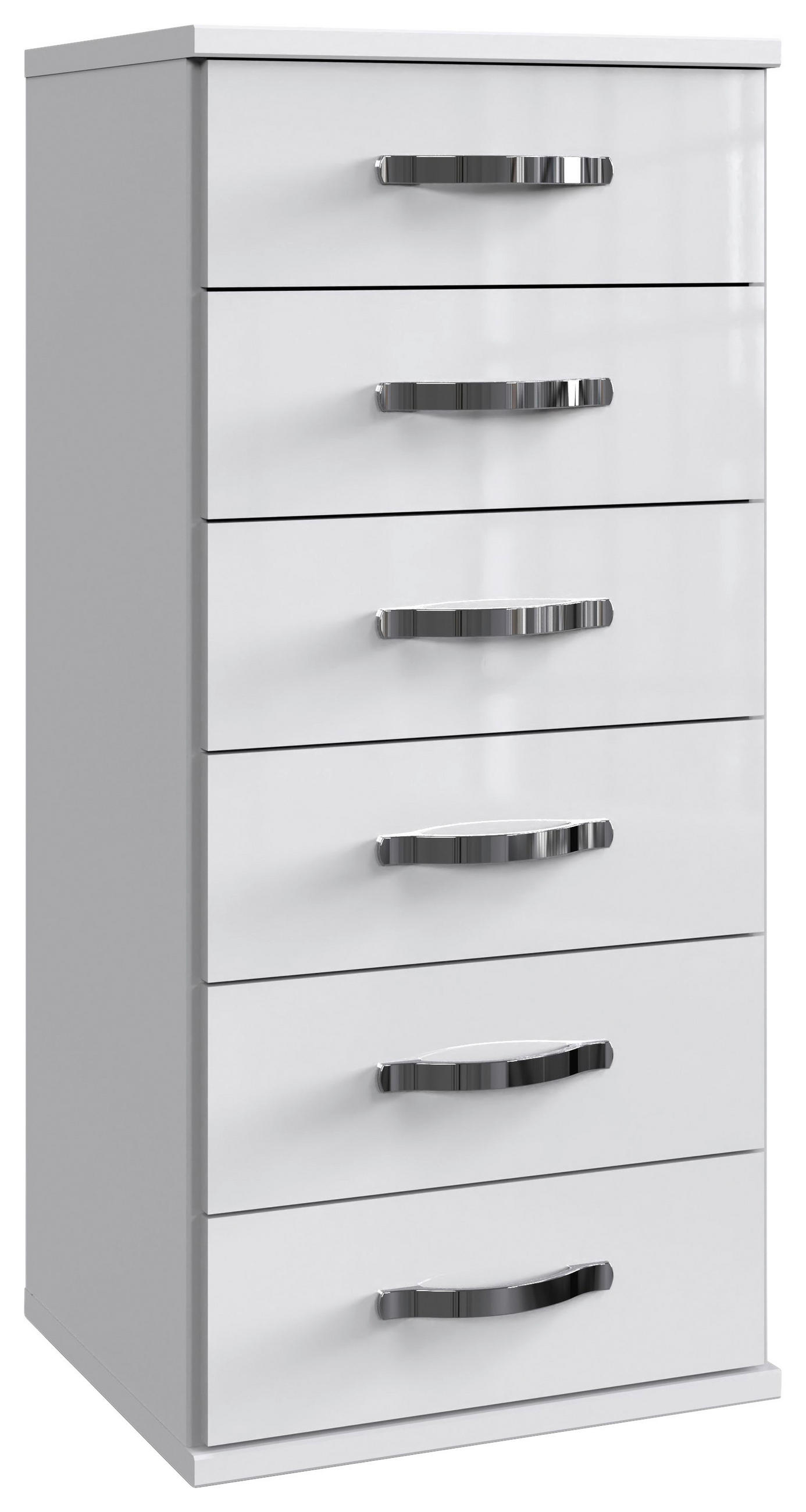 KOMMODE  in 46/106/40 cm  - Chromfarben/Weiß Hochglanz, MODERN, Holzwerkstoff/Kunststoff (46/106/40cm) - MID.YOU