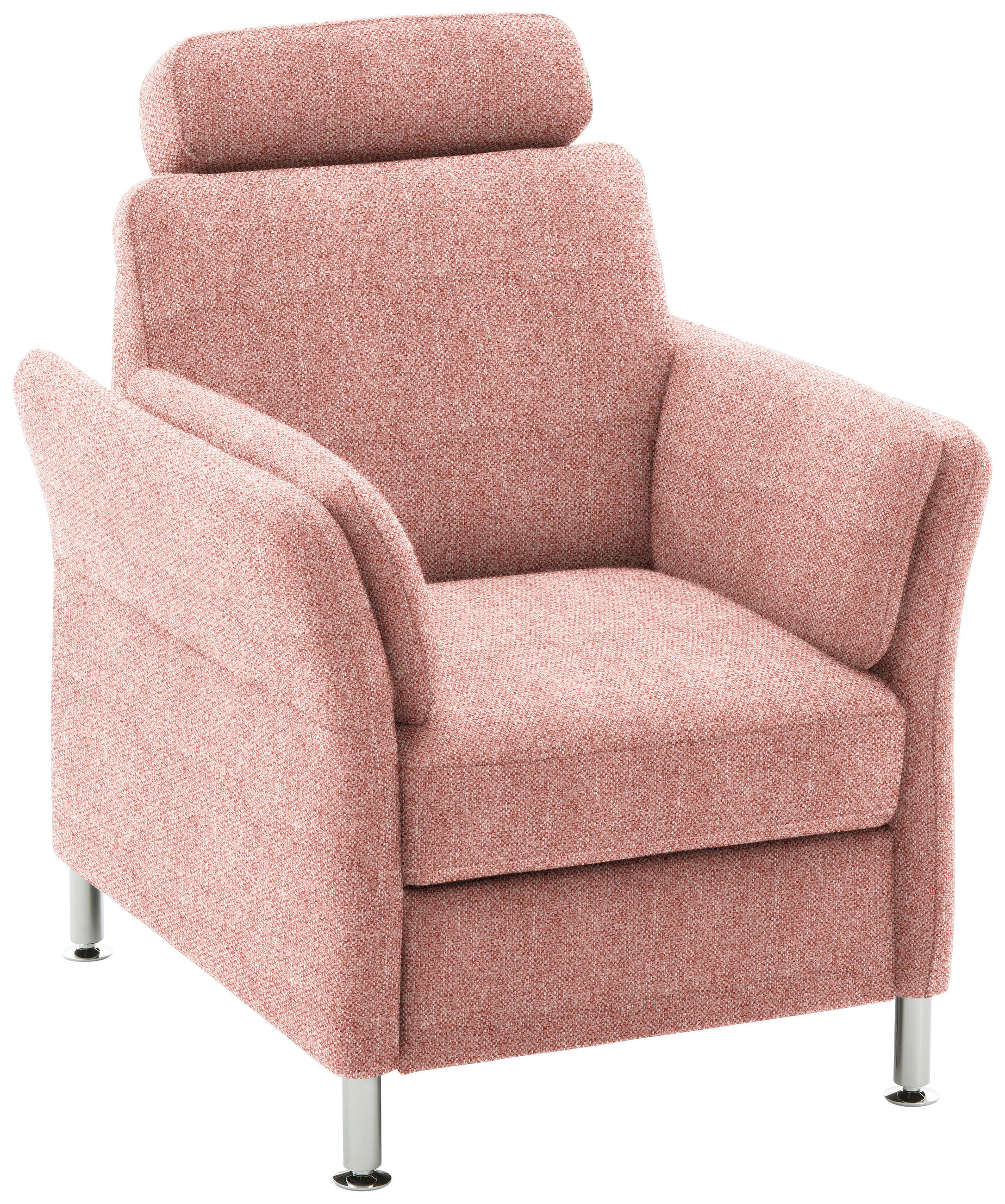 SESSEL in Flachgewebe Rot  - Chromfarben/Rot, Konventionell, Textil/Metall (86/87/93cm) - Voleo