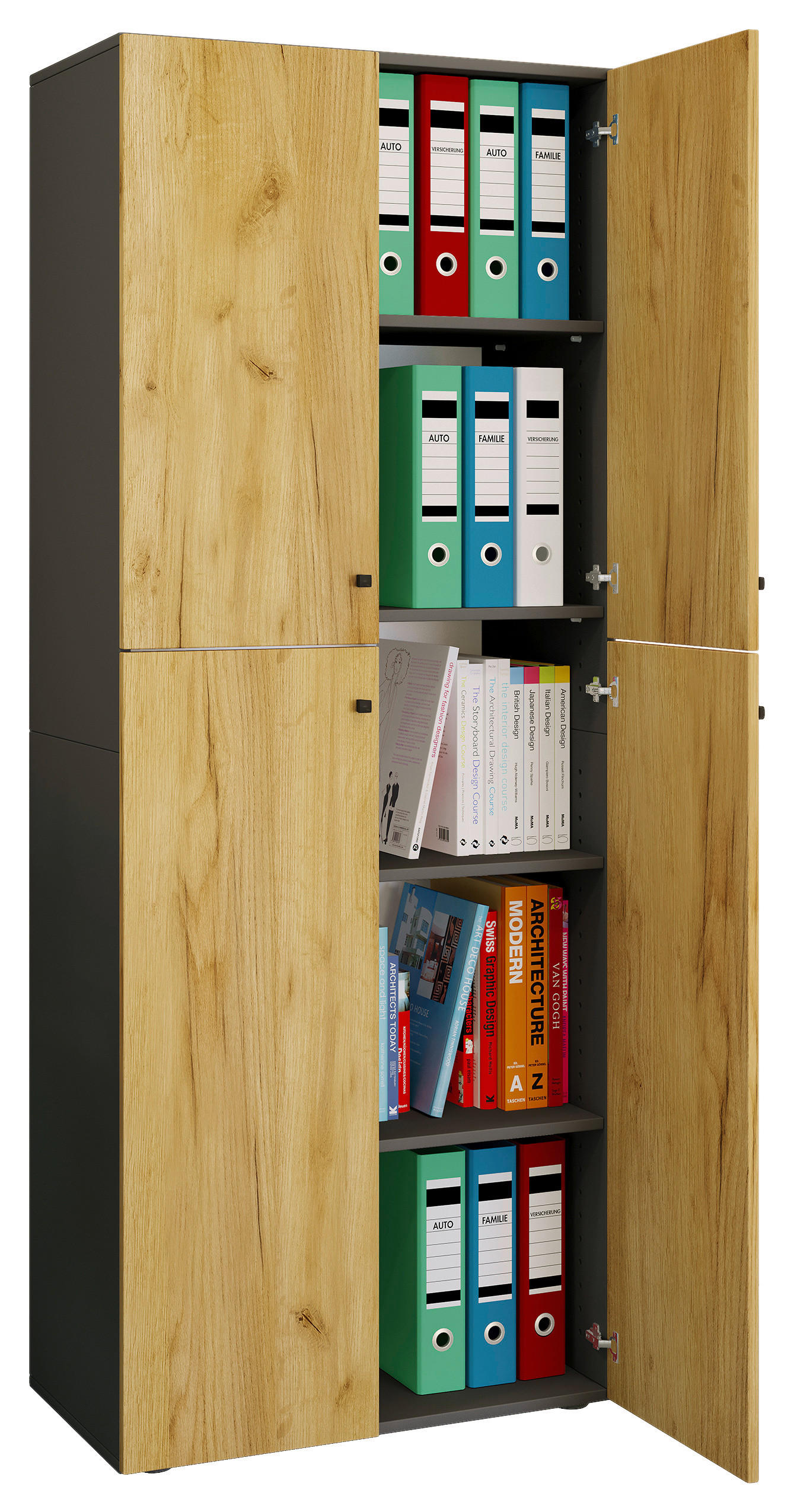 AKTENSCHRANK 70/183/39 cm  - Honigeiche/Anthrazit, Design, Holzwerkstoff (70/183/39cm) - MID.YOU