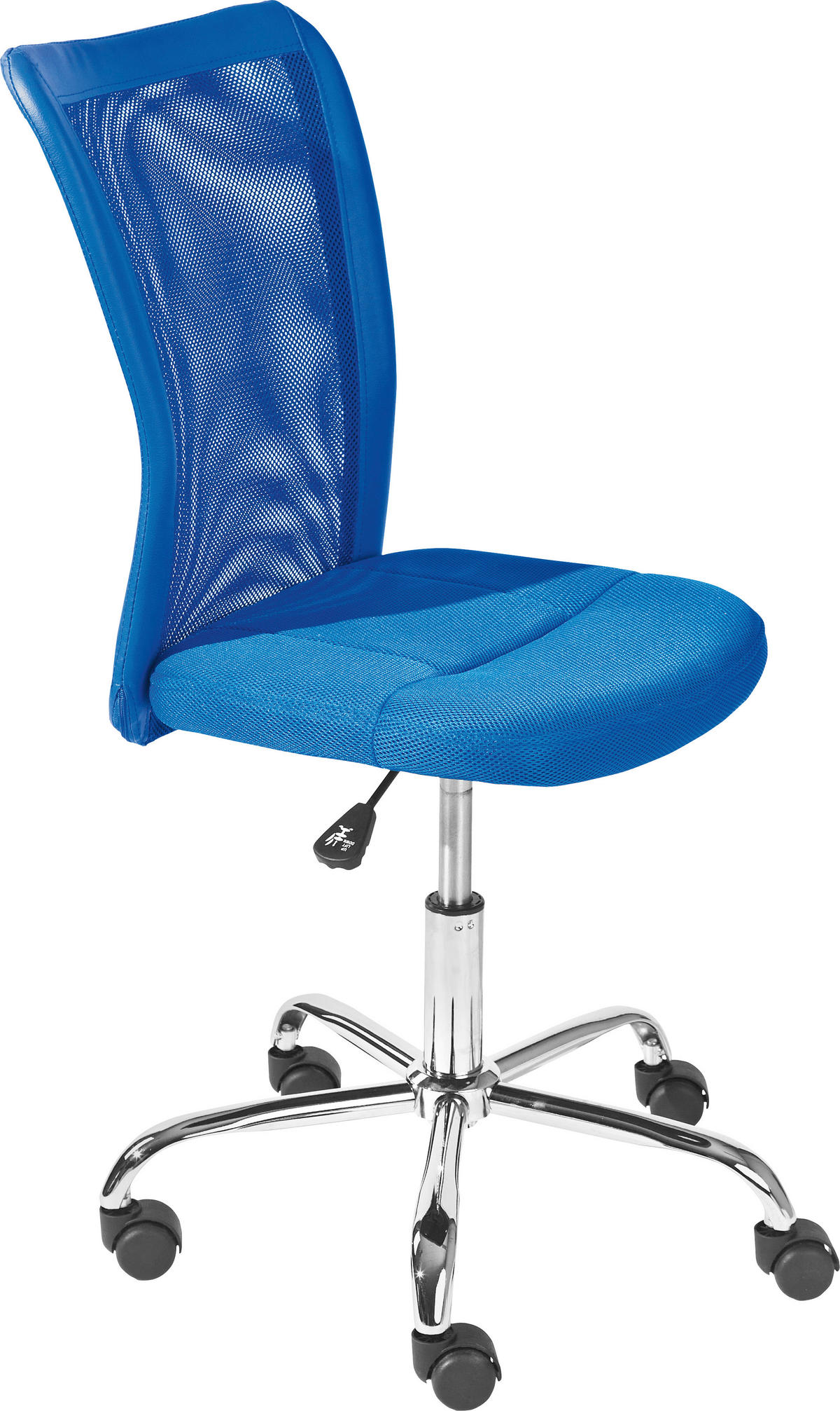 JUGENDDREHSTUHL Lederlook, Netz Blau  - Chromfarben/Blau, MODERN, Kunststoff/Textil (43/88-98/56cm) - MID.YOU