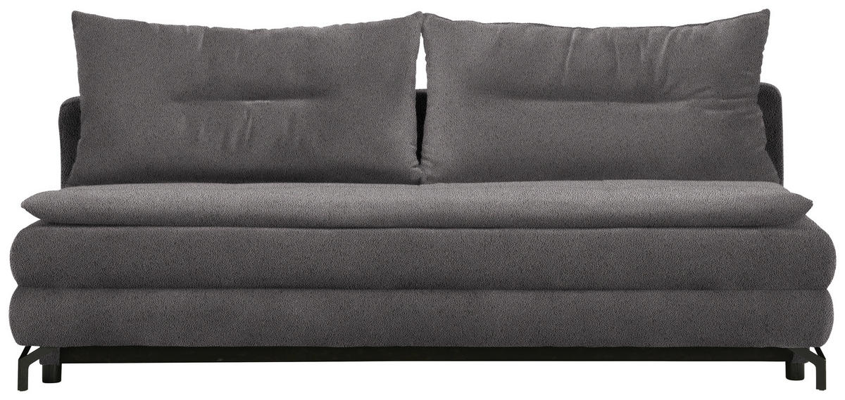 KANAPÉÁGY sötétszürke  - fekete/sötétszürke, Modern, textil/fém (208/73/92/102cm) - Novel