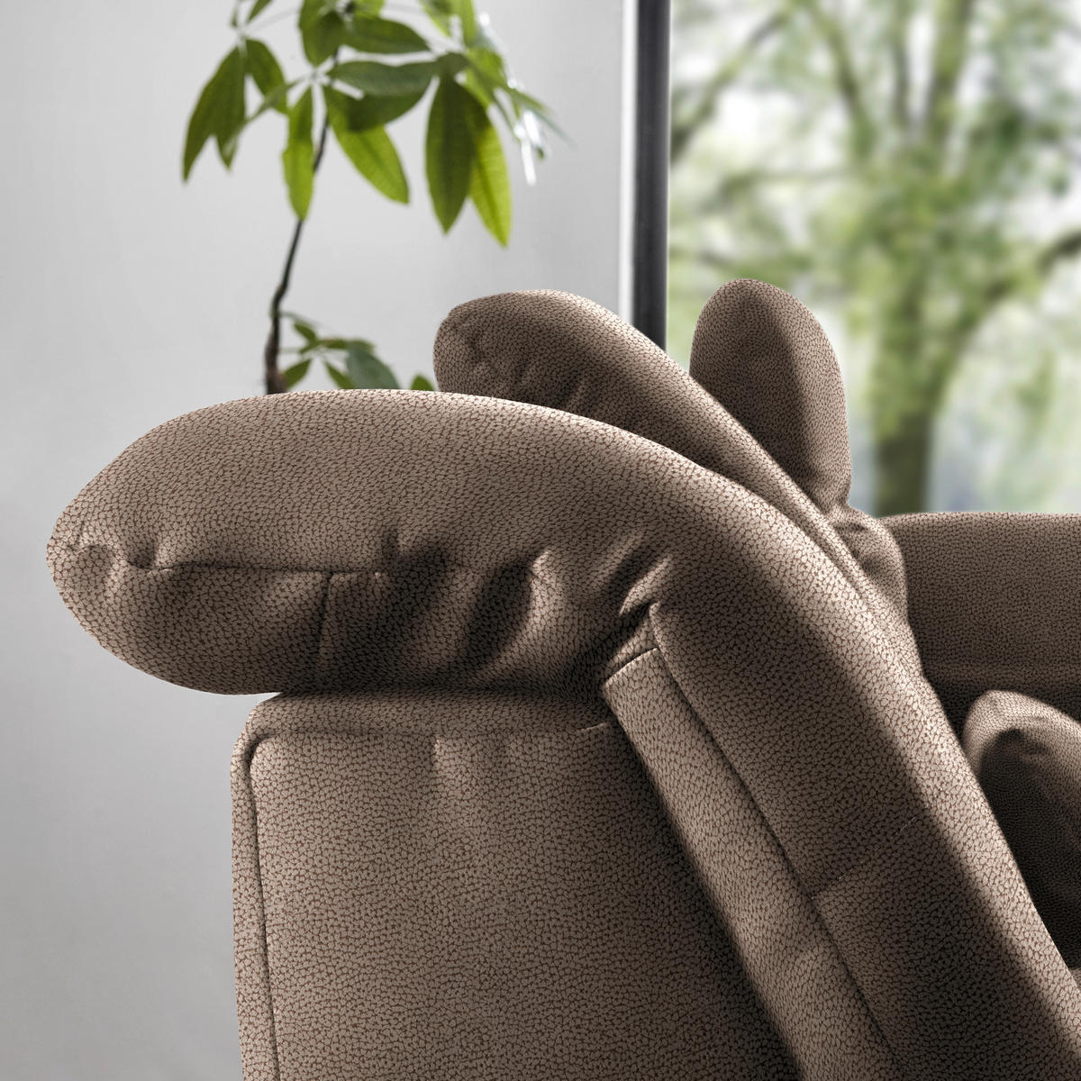 ECKSOFA  in Flachgewebe Sandfarben  309/195 cm  - Sandfarben/Chromfarben, Design, Textil (309/195cm) - Beldomo Style