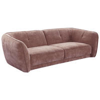 BIGSOFA Chenille Rosa  - Schwarz/Rosa, KONVENTIONELL, Kunststoff/Textil (290/86/121cm) - Cantus