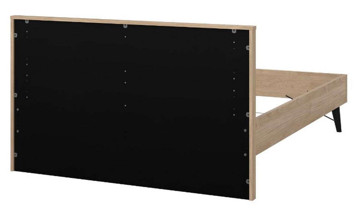 SÄNGRAM 140/200 cm  i  svart, ekfärgad  - svart/ekfärgad, Basics, trämaterial (140/200cm) - Best Price