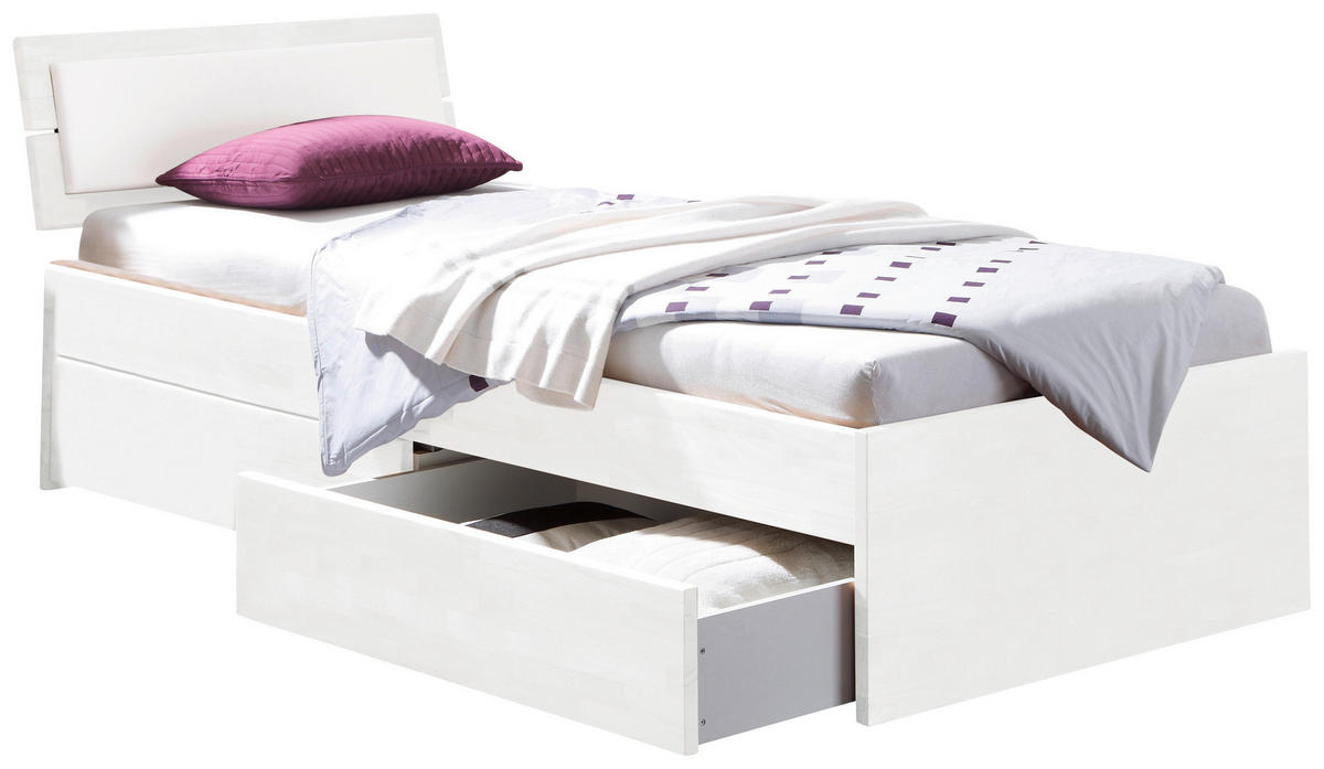 STAURAUMBETT 120/200 cm  in Weiß  - Weiß, KONVENTIONELL, Holzwerkstoff (120/200cm) - Hasena