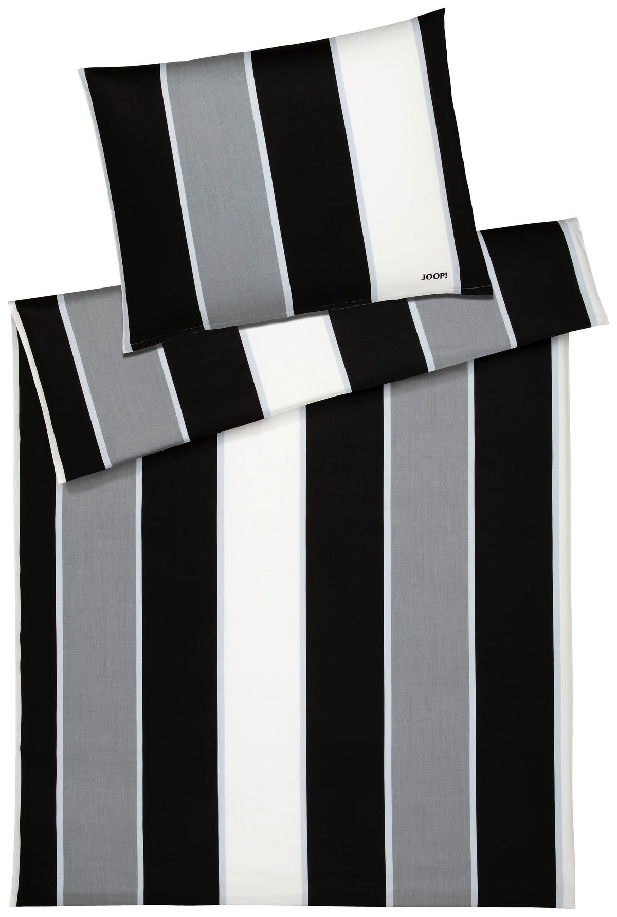 BETTWÄSCHE Lines Makosatin 140/200 cm  - Schwarz, Basics, Textil (140/200cm) - Joop!