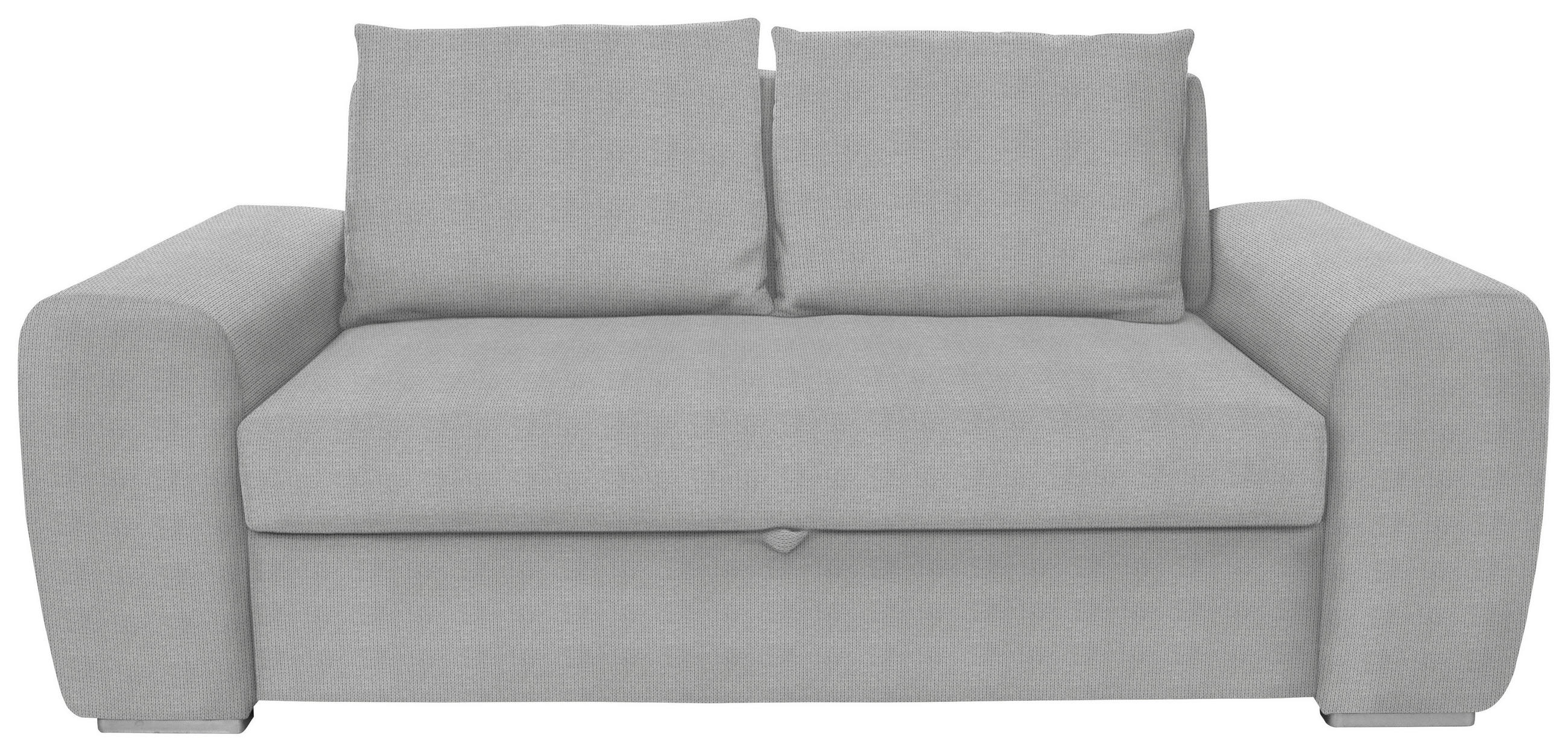 SCHLAFSOFA Hellgrau Typenauswahl, Fussart wählbar, Lederauswahl, Stoffauswahl, Armteilvarianten  - Chromfarben/Hellgrau, Design, Holz/Textil (199/92/97cm) - Livetastic
