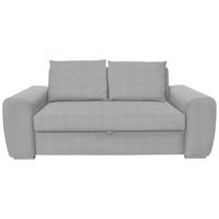 SCHLAFSOFA Hellgrau Typenauswahl, Fussart wählbar, Lederauswahl, Stoffauswahl, Armteilvarianten  - Chromfarben/Hellgrau, Design, Holz/Textil (199/92/97cm) - Livetastic