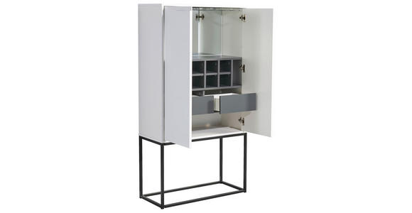 BARSCHRANK Weiß - Schwarz/Weiß, Design, Glas/Holzwerkstoff (80/157/38cm) - Xora