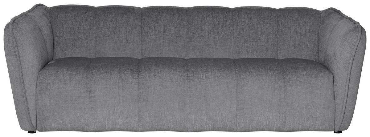 3-SITZER-SOFA LIVOLI in Chenille Hellgrau  - Hellgrau/Schwarz, Design, Kunststoff/Textil (217/70/94cm) - MID.YOU