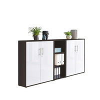 AKTENSCHRANK Anthrazit, Weiß Hochglanz  - Weiß Hochglanz/Anthrazit, MODERN, Holzwerkstoff (212,9/113,6/33cm) - MID.YOU