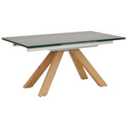 ESSTISCH in massiv Wildeiche Dunkelgrau, Eichefarben - Dunkelgrau/Eichefarben, Design, Holz/Keramik (160(260)/90/75cm) - Venjakob