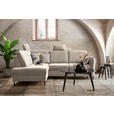 ECKSOFA in Chenille Beige  - Beige/Schwarz, MODERN, Holz/Textil (184/241cm) - Carryhome