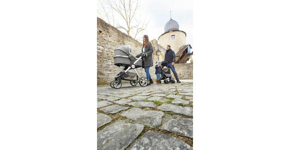 KINDERWAGENSET Neapel - Silberfarben/Grau, Design, Textil/Metall (76,96/59,95/106,68cm) - My Baby Lou