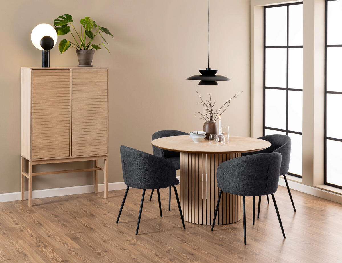 VISOKA KOMODA, barve hrasta  - barve hrasta/bela, Design, leseni material/les (90,8/150/40cm) - Livetastic