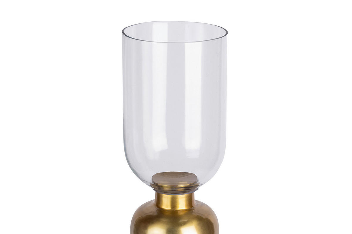 KERZENHALTER - Goldfarben, Trend, Glas/Stein (16/72,5/72.5cm) - Kayoom