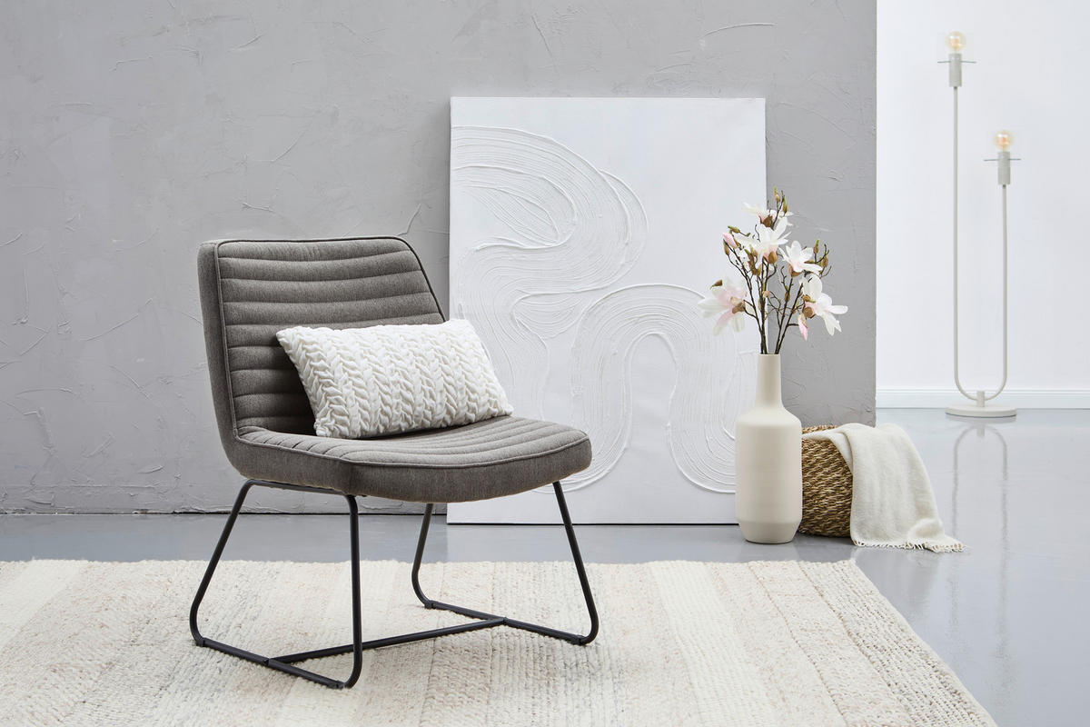 SESSEL Webstoff Grau    - Schwarz/Grau, MODERN, Textil/Metall (66/85/69cm) - P & B