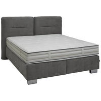 BOXSPRINGBETT 140/200 cm  in Anthrazit  - Chromfarben/Anthrazit, KONVENTIONELL, Textil/Metall (140/200cm) - Dieter Knoll