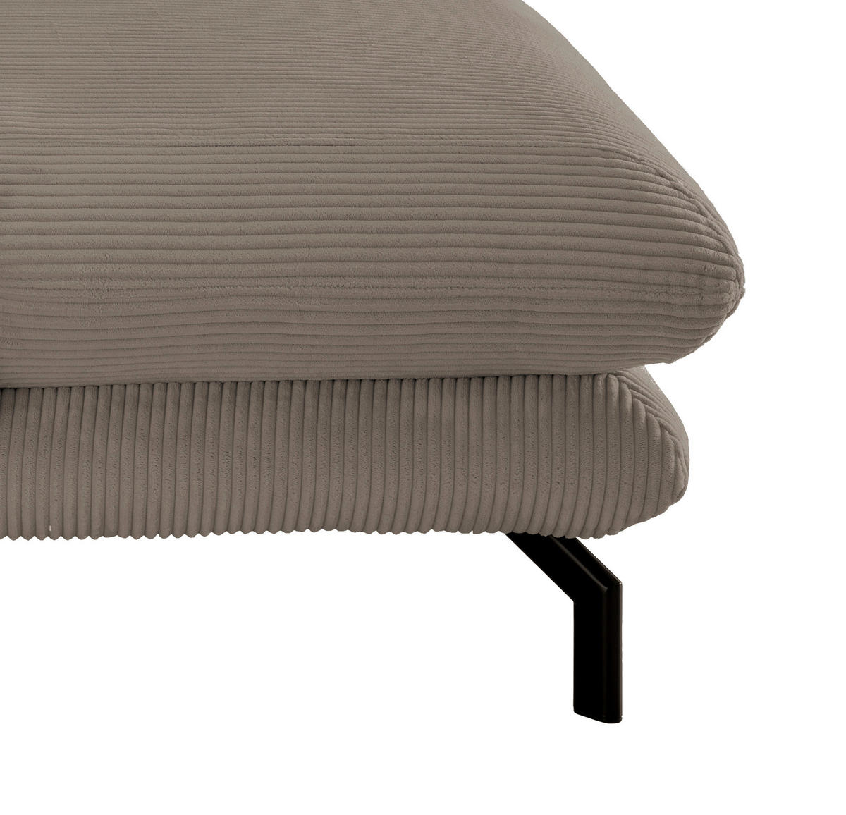 XXL-SESSEL in Cord Graubraun  - Graubraun/Schwarz, Modern, Textil/Metall (111/101/167cm) - Livetastic