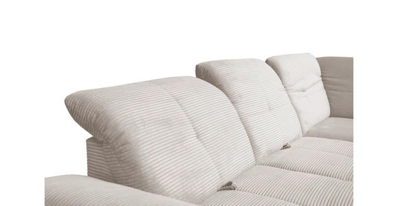 ECKSOFA in Cord Creme  - Creme/Schwarz, Design, Textil/Metall (313/242cm) - Xora