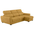 ECKSOFA Senfgelb Mikrofaser  - Senfgelb/Schwarz, KONVENTIONELL, Kunststoff/Textil (285/177cm) - Carryhome