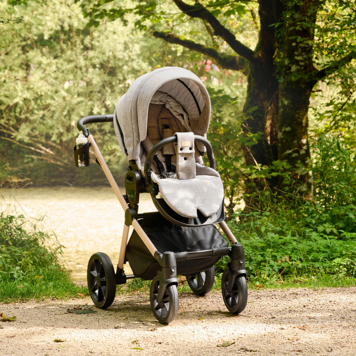 KINDERWAGENSET Beauty Plus Vegie  - Beige/Naturfarben, Trend, Textil/Metall (111/60/108cm) - Jimmylee