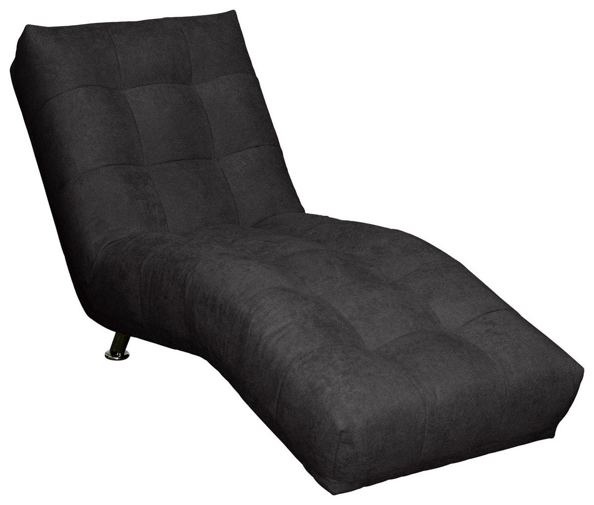 ȘEZLONG in textil negru  - culoare crom/negru, Modern, metal/textil (68/88/164cm) - Cantus