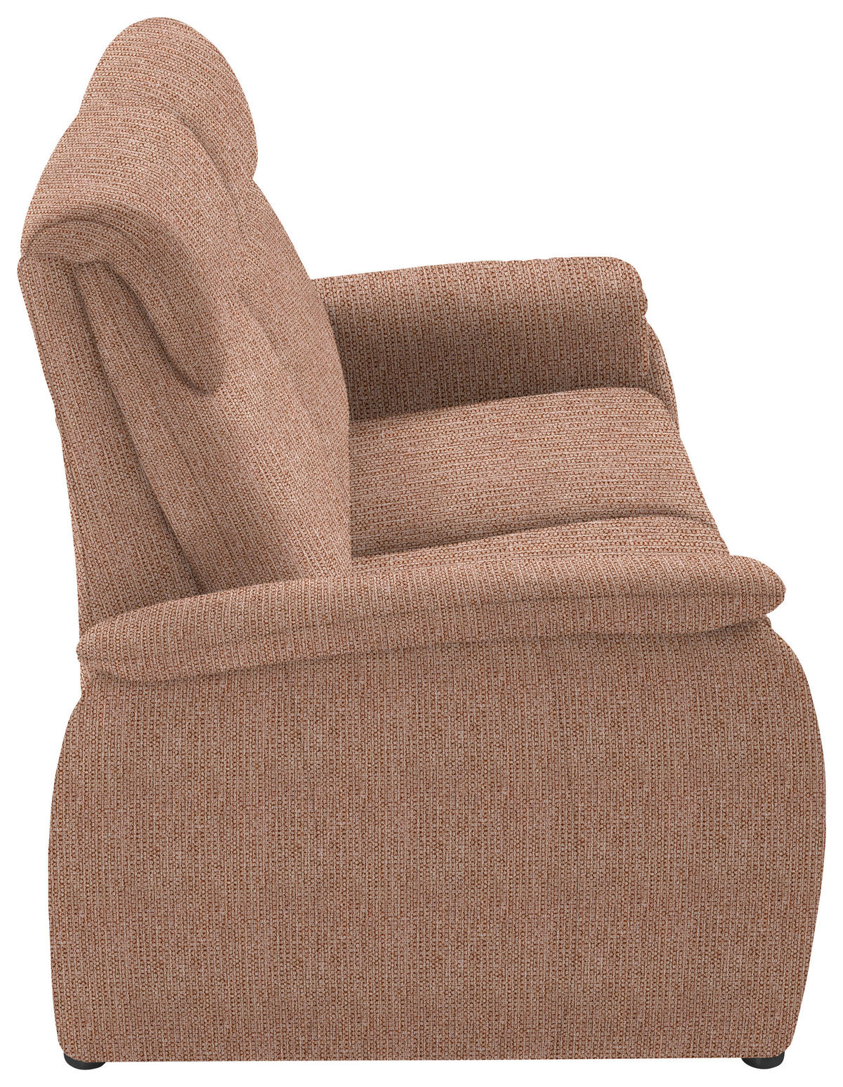 2,5-SITZER in Flachgewebe Aprikose  - Aprikose/Schwarz, KONVENTIONELL, Textil/Metall (178/107/97cm) - Pure Home Comfort