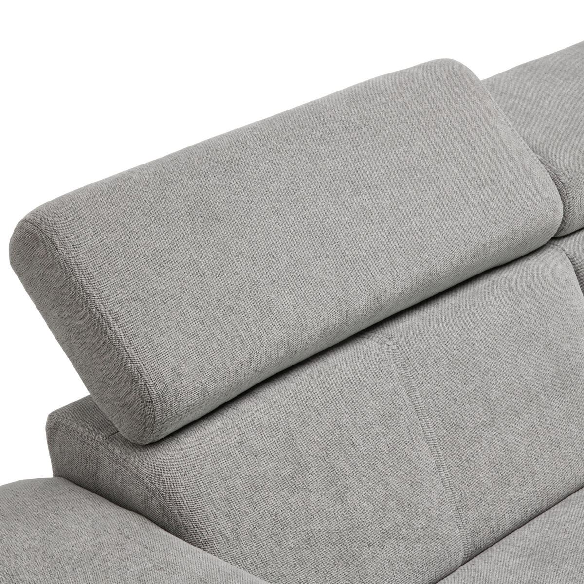 ECKSOFA in Chenille Grau  - Schwarz/Grau, Design, Textil/Metall (260/203cm) - Stylife