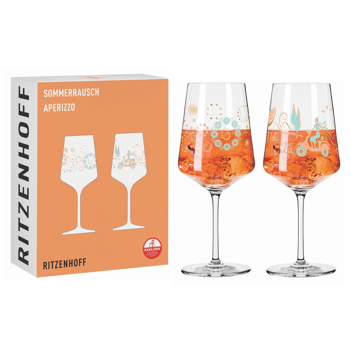 GLÄSERSET Sommersonett 2-teilig  - Pink/Transparent, Design, Glas (9.3/22.5cm) - Ritzenhoff