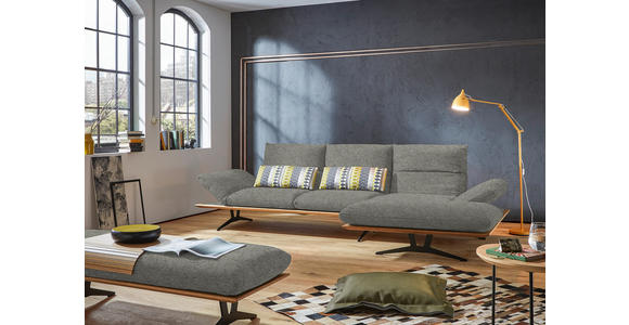 ECKSOFA in Flachgewebe Grau  - Schwarz/Grau, Design, Holz/Textil (314/159cm) - Dieter Knoll