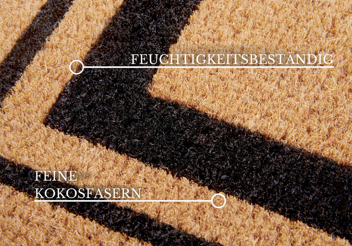 FUSSMATTE  50/80 cm  Schwarz, Hellbraun  geometrisch  - Hellbraun/Schwarz, Basics, Kunststoff/Textil (50/80cm) - Villeroy & Boch