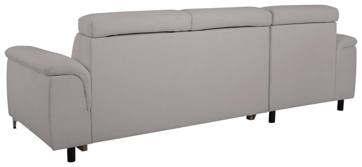 ECKSOFA in Flachgewebe Grau  - Chromfarben/Grau, Konventionell, Textil/Metall (175/268cm) - Carryhome