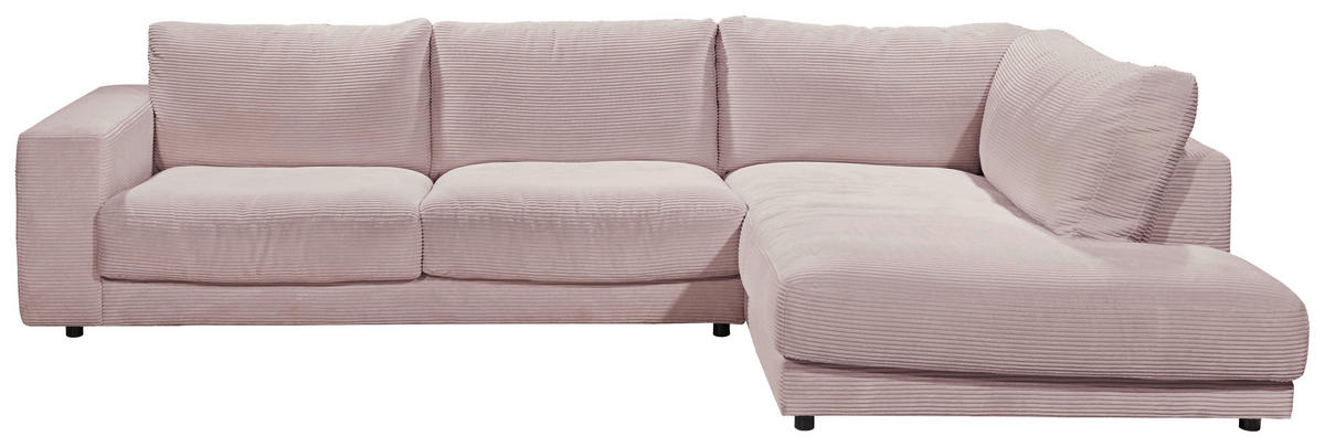 ECKSOFA Rosa Cord  - Schwarz/Rosa, Design, Kunststoff/Textil (325/224cm) - Hom`in