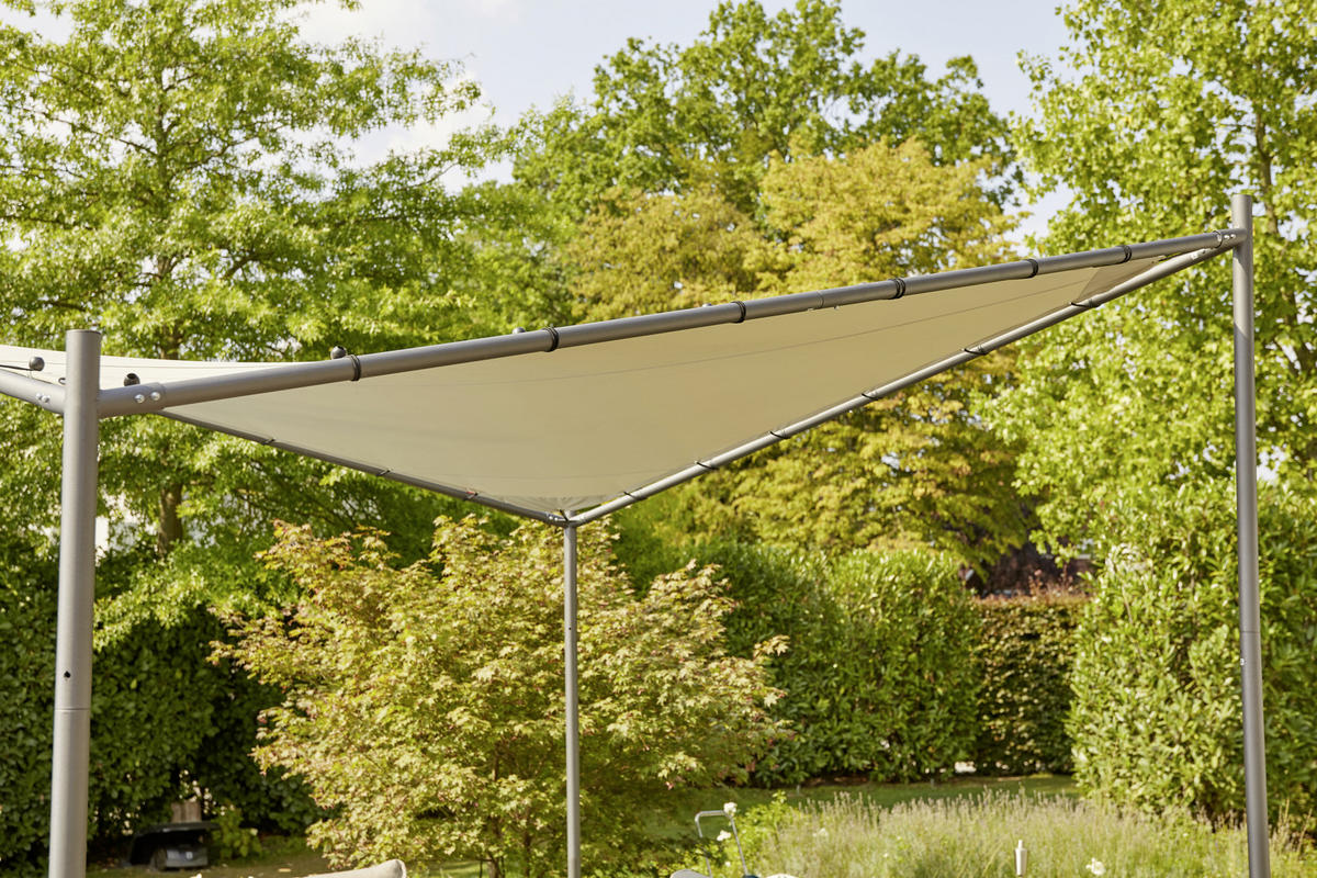 PAVILLON 300/209/300 cm Stahl  - Anthrazit/Hellgrau, KONVENTIONELL, Textil/Metall (300/209/300cm) - Siena Garden