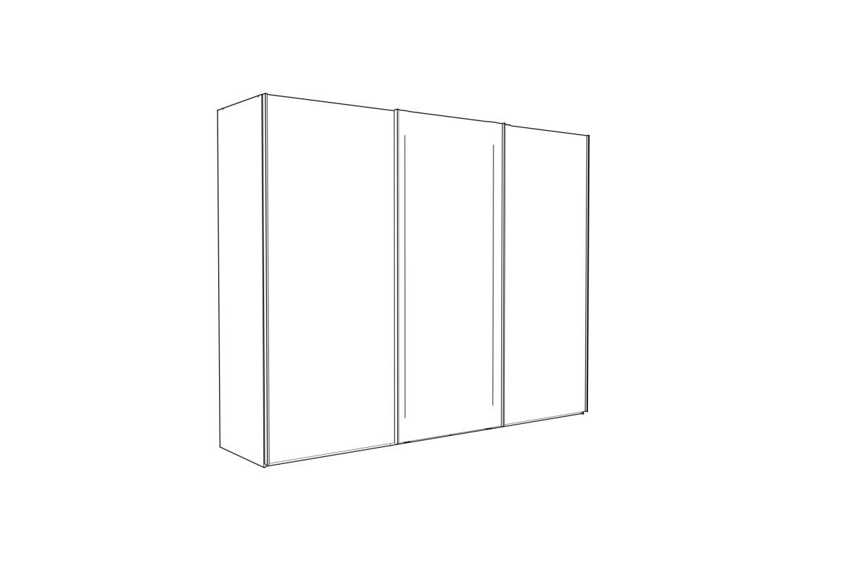 SCHWEBETÜRENSCHRANK 300/236/68 cm,  in Grau, 3 Tür(en)  - Schieferfarben/Grau, Design, Glas/Holzwerkstoff (300/236/68cm) - Dieter Knoll