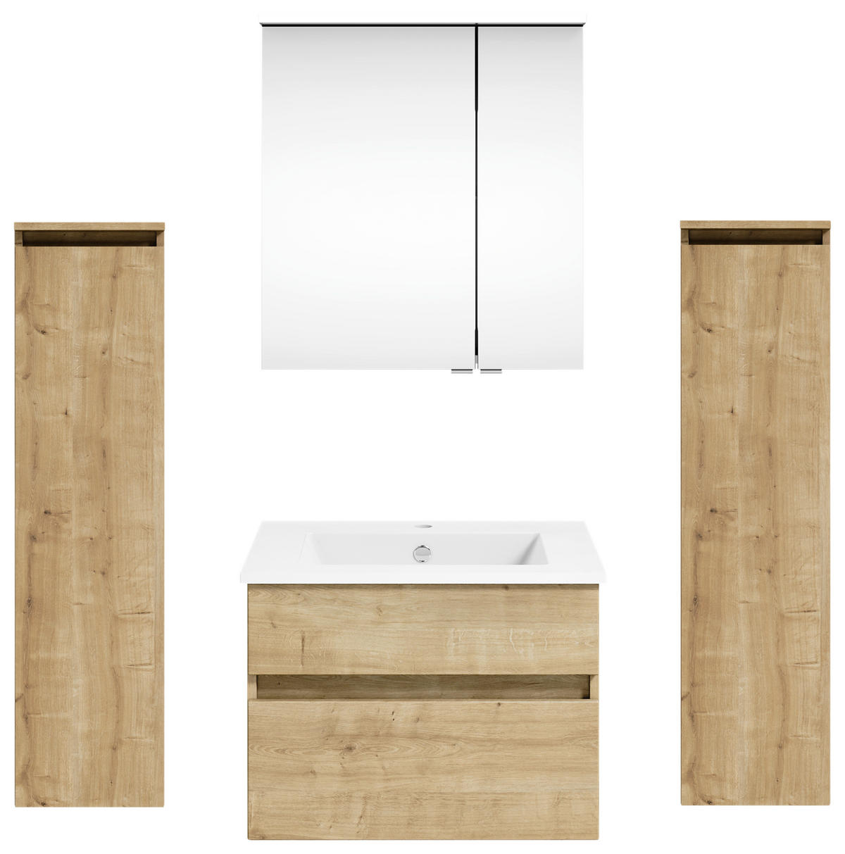 BADEZIMMER 5-teilig  in 122,4 cm  - Eichefarben/Weiß, KONVENTIONELL, Holzwerkstoff (122,4cm) - Puris