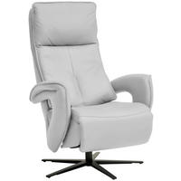 RELAXSESSEL in Leder Weiß  - Schwarz/Weiß, Design, Leder/Metall (77/119/87cm) - Valdera